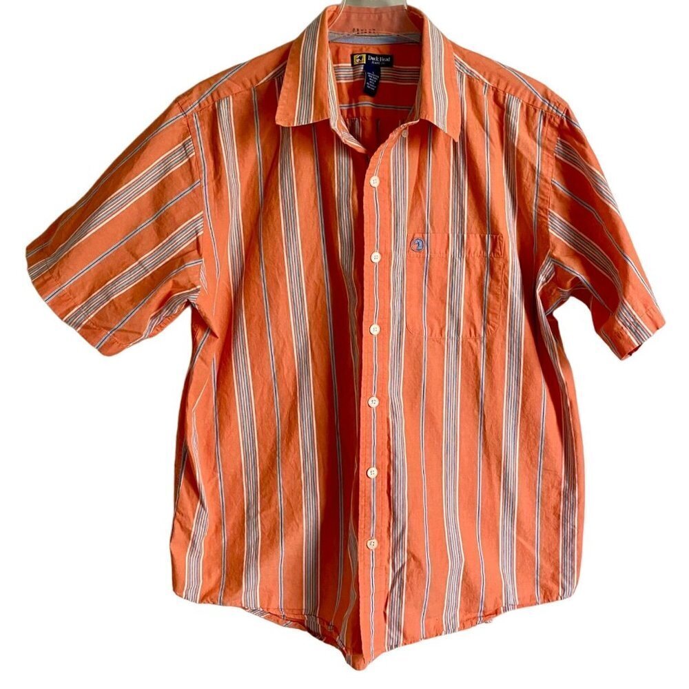 Duck Head Button Down Short Sleeve Cotton Shirt Men's Large